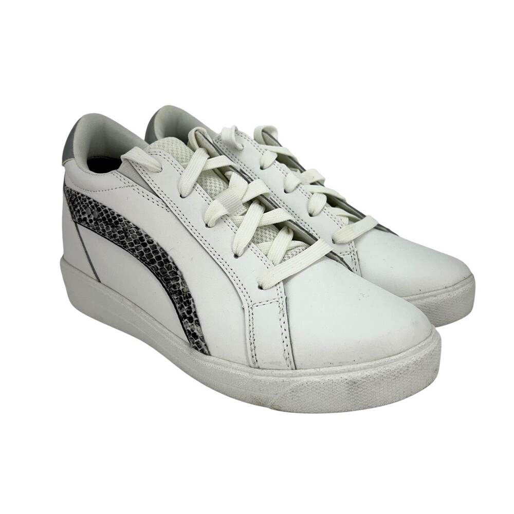 Ryka Shoes Womens Size 9 White Leather Snake Print Surround Fit Low Top Sneakers